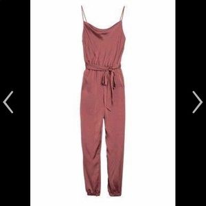 Satin cowl neck jumpsuit